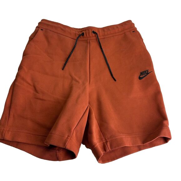 Nike Sportswear Tech Fleece Orange Shorts Size S - Picture 1 of 9